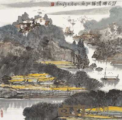 张松 2005年作 春雨江南 镜心 70×70cm